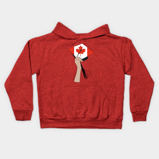 Holding the Square Academic Cap Canada Kids Hoodie by DiegoCarvalho